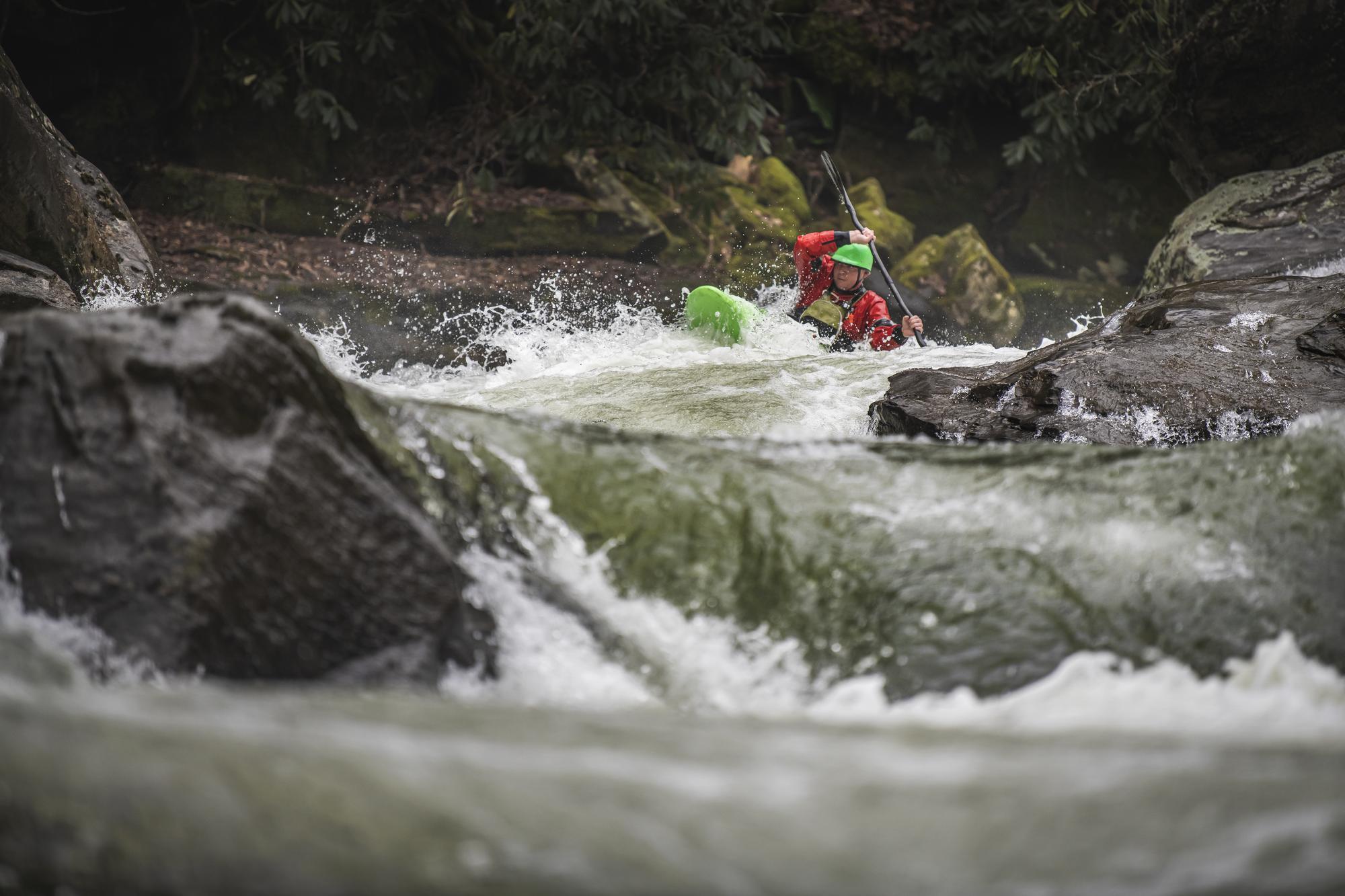 Whitewater kayaking near the Pisgah National Forest